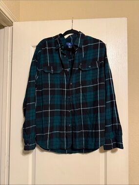 George Teal and Black Plaid Shirt